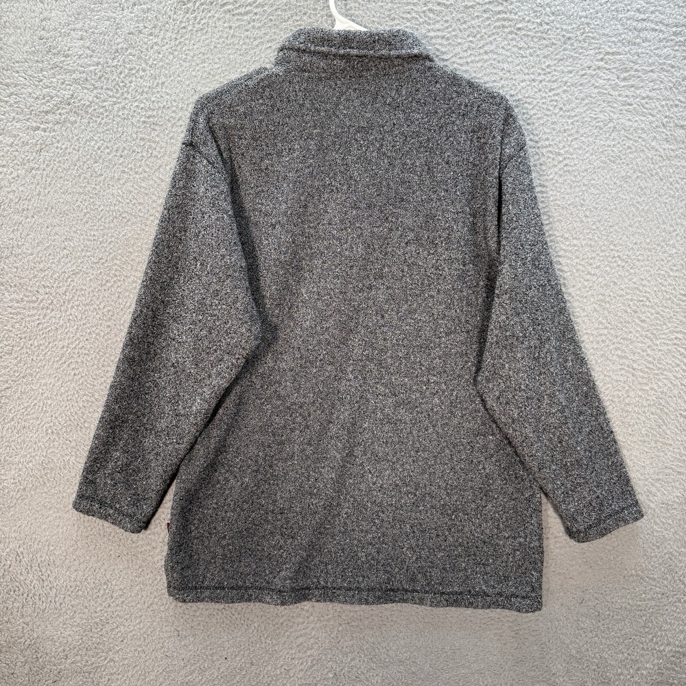 Woolrich Sweater Womens Medium Black Gray Heather Terry Cloth Pullover Outdoors - Picture 2 of 10